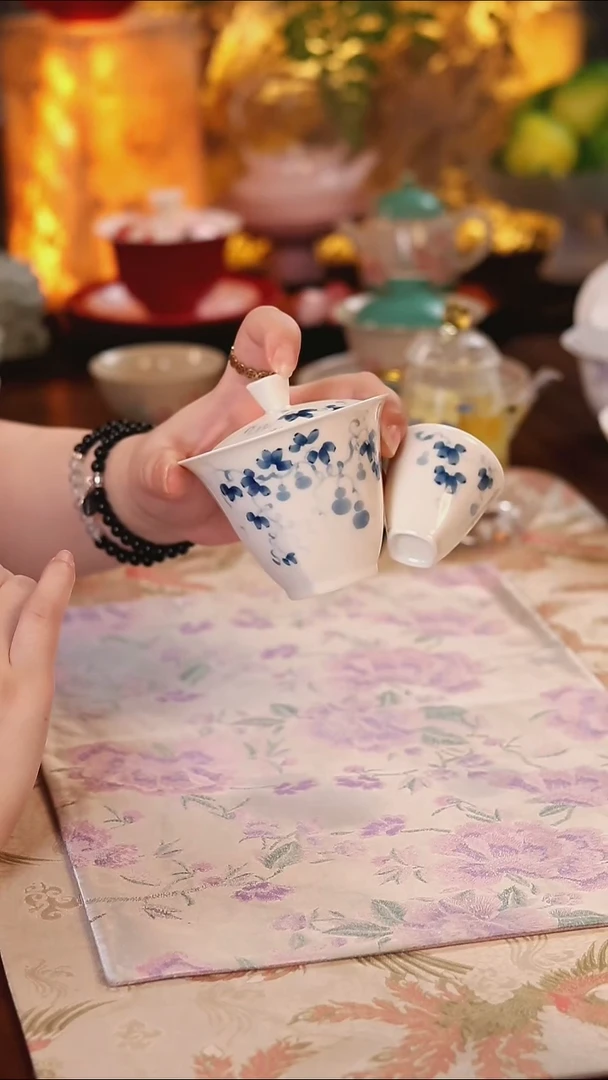 青花葫芦盖碗+杯 哈哈哈