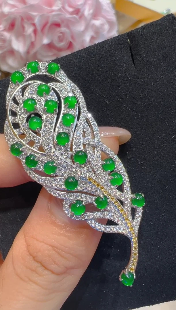 吊坠(不含链)银S925镶嵌翡翠多样性团购发货一件