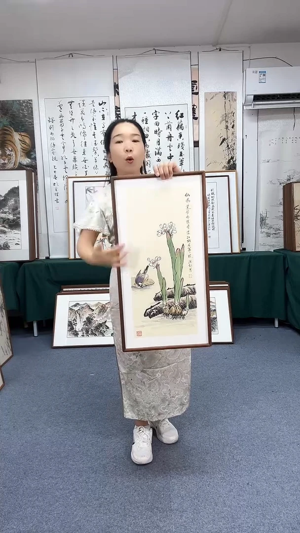 国画35*68实木画框顺丰包邮手绘