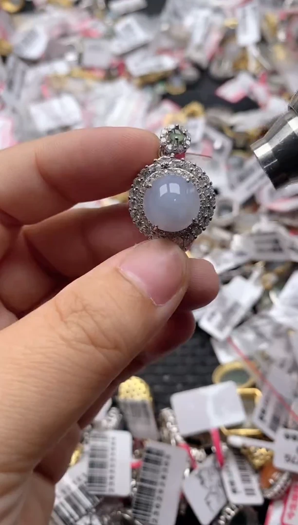 翡翠戒指银S925镶嵌66666666    2