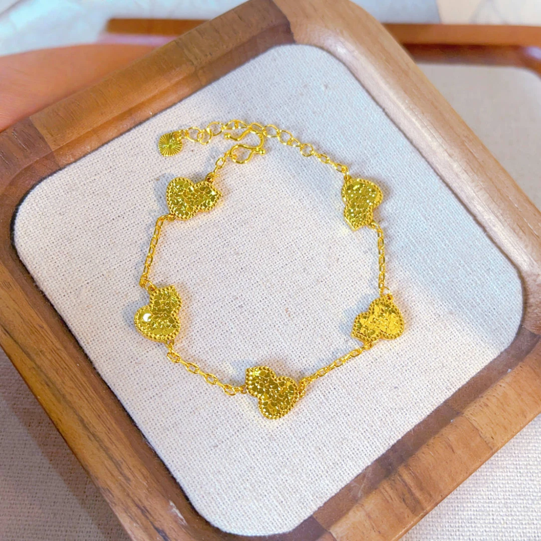 铜合金手链 爆款爆闪碎冰冰葫芦手链精致首饰饰品气质百搭金色