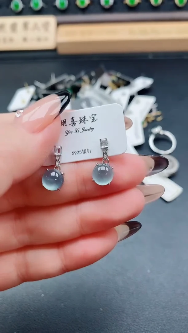 银S925镶嵌戒指翡翠1