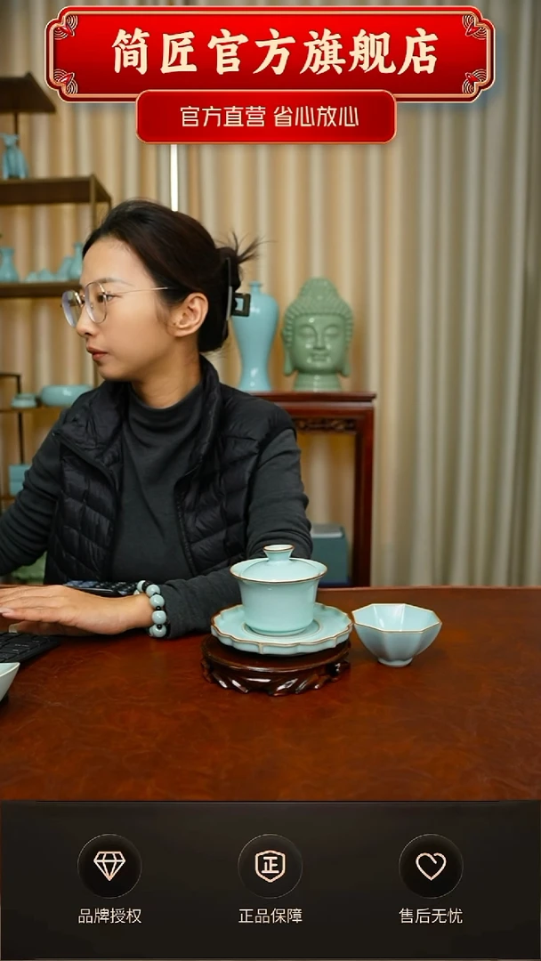 其他一级新品铜口花口马蹄盖碗 大八方杯