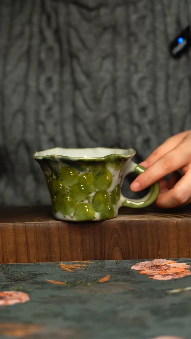 杯釉下彩手工手绘同款陶器