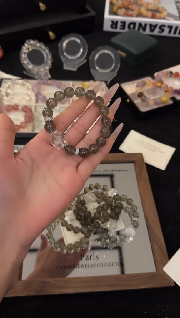 合金手链水晶绿草莓x3595