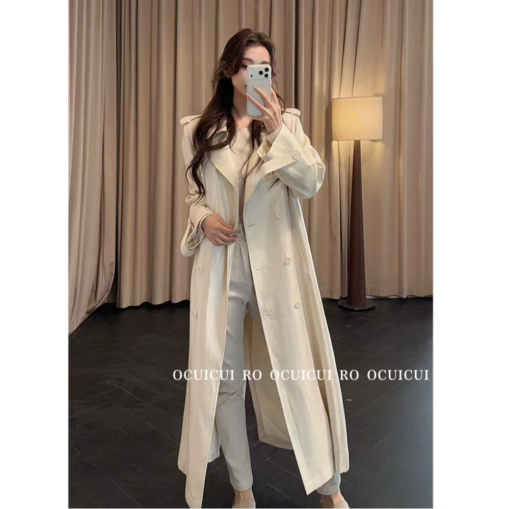 CUI CUI 崔崔【大都会】暗黑风斜纹翻领风衣收腰休闲英伦风秋季翻领