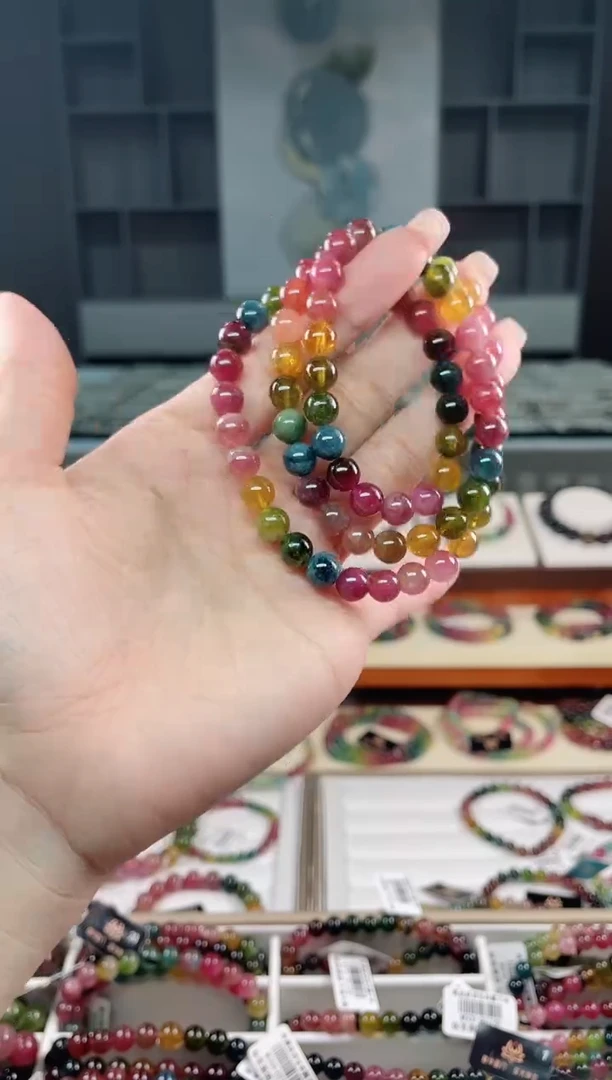 未镶嵌老矿碧玺三圈手串7mm+碧玺（多样性发一条）T