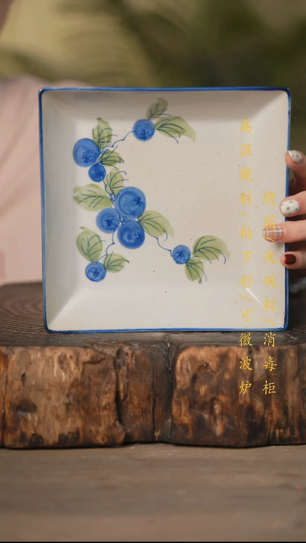 瓷片景德镇高温釉下彩可微波烤箱洗碗机