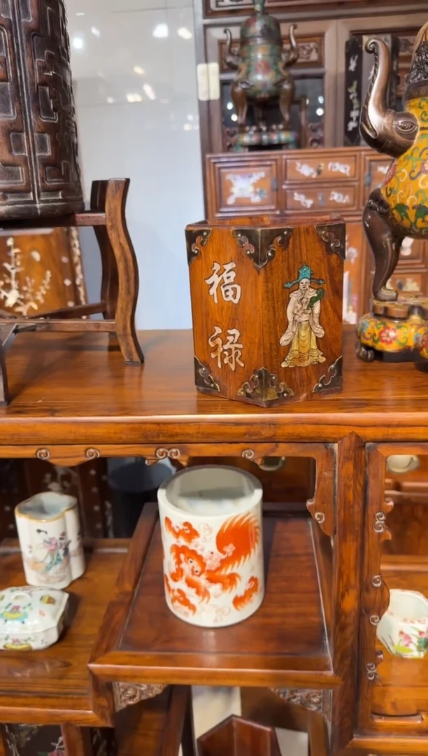 木福禄寿喜黄笔筒168.8888888