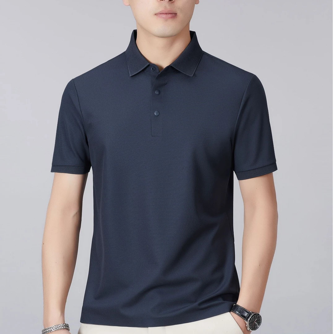 polo锦氨冰感透气户外休闲时尚翻领男士短袖