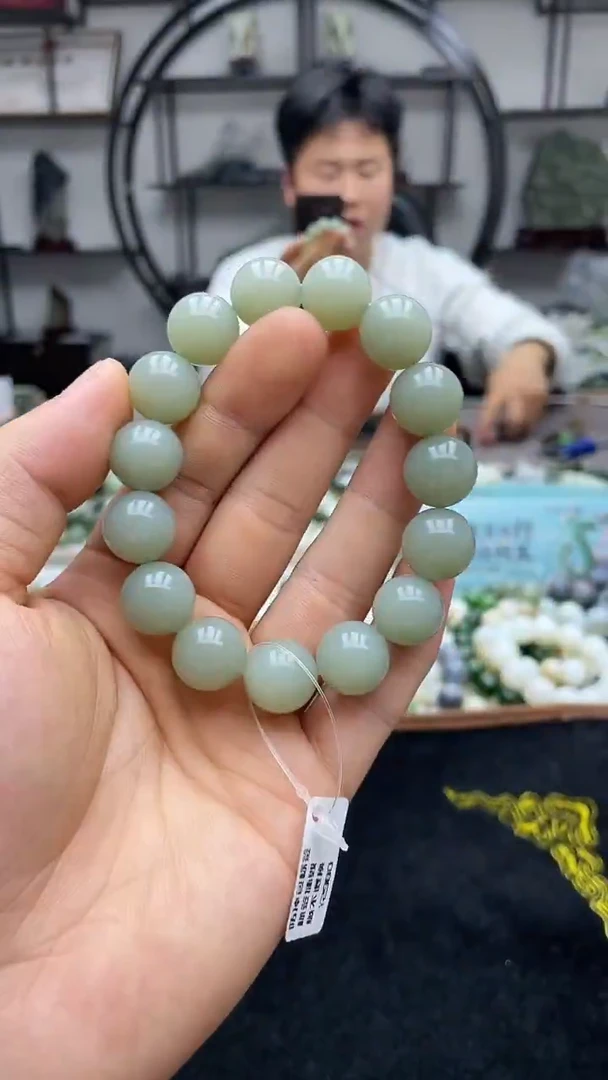 未镶嵌手串和田玉且末迪克兰14圆珠