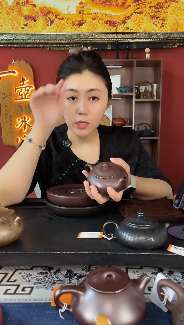 茶壶紫砂紫茄泥光器寒江