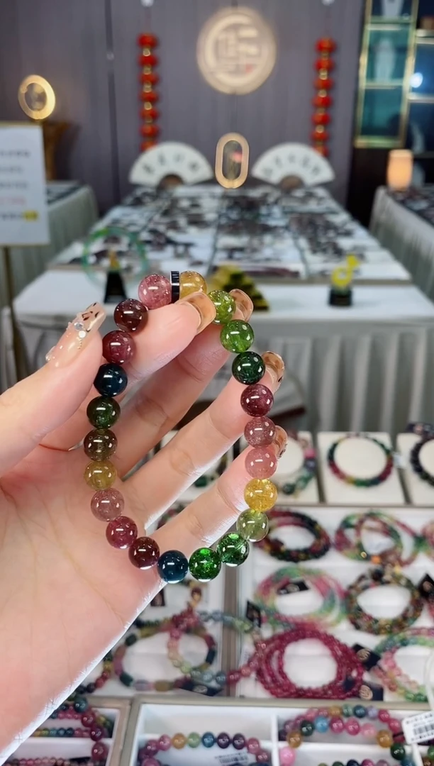 未镶嵌老矿碧玺单圈手串8mm+碧玺dan多样性发货一条