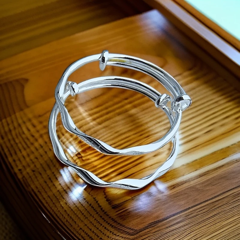 足银手镯  莫比乌斯对宝宝无限循环的爱