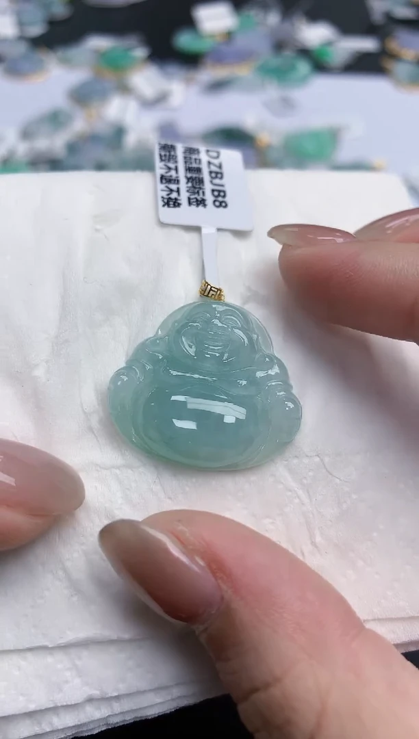 【闪购商品】翡翠颈饰18K金镶嵌天然缅甸翡翠A货