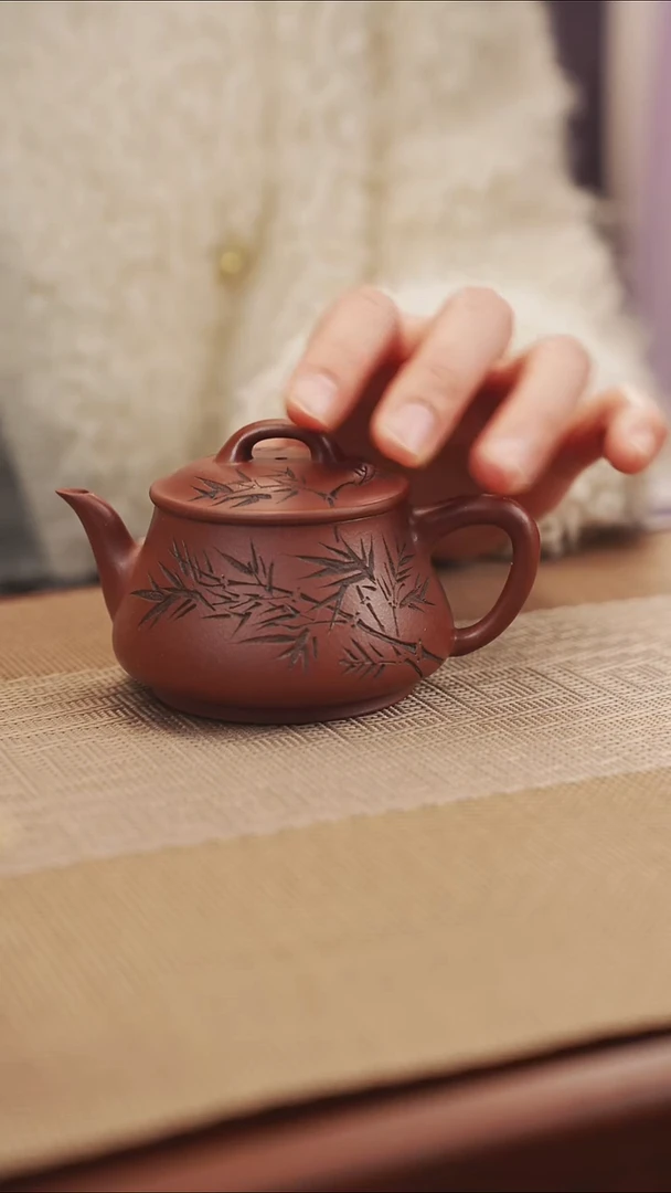 茶杯紫砂和*竹子原矿底槽清原矿