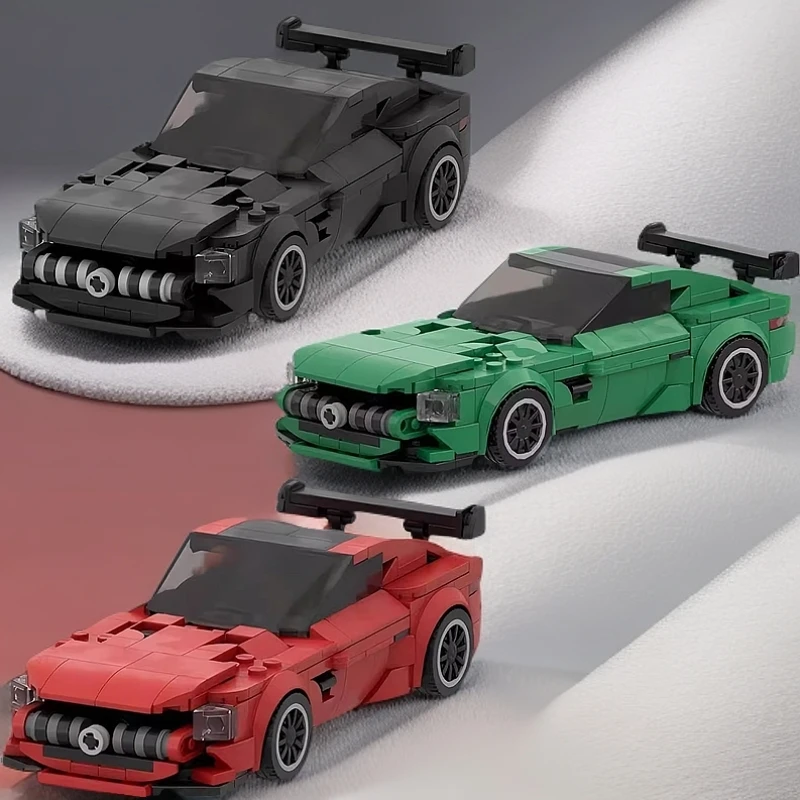 国产MOC奔驰跑车小颗粒8格跑车男拼插拼装speed系列玩具礼物摆件