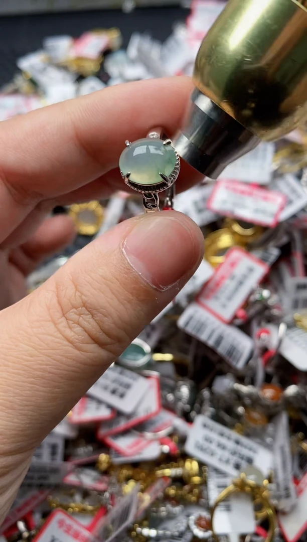 【闪购商品】翡翠戒指银S925镶嵌99999---1