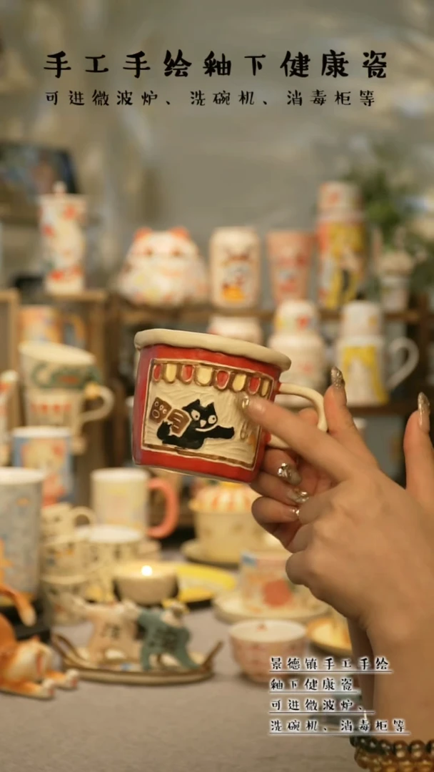 【闪购商品】杯陶瓷景德镇高温釉下彩&A876