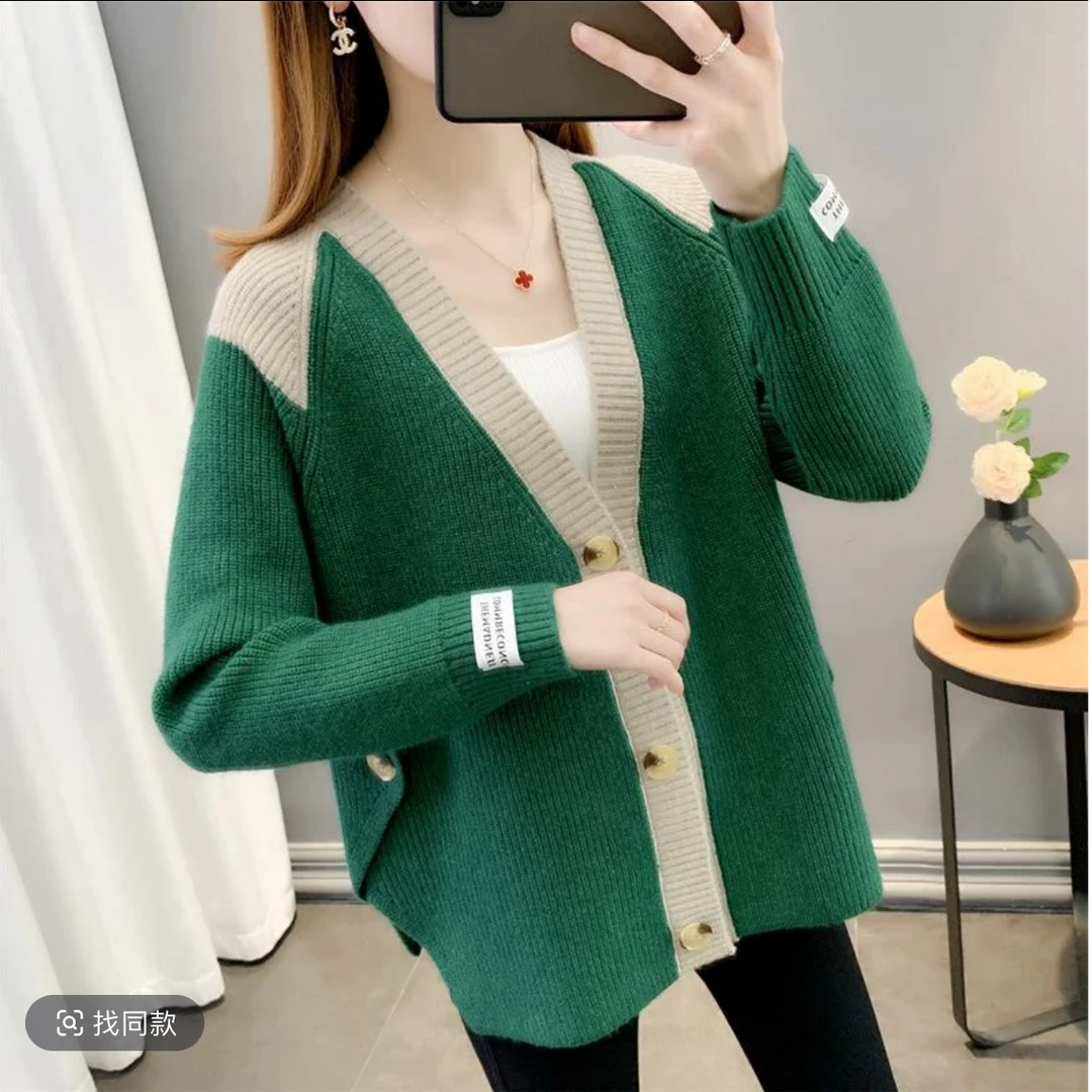 【燕尾服时尚百搭减龄显白显腿长设计开衫】秋冬新款长袖宽松开衫