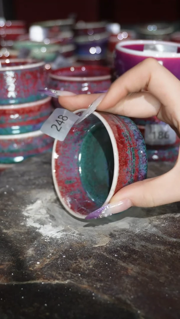 摆件陶精品窑变钧瓷茶器