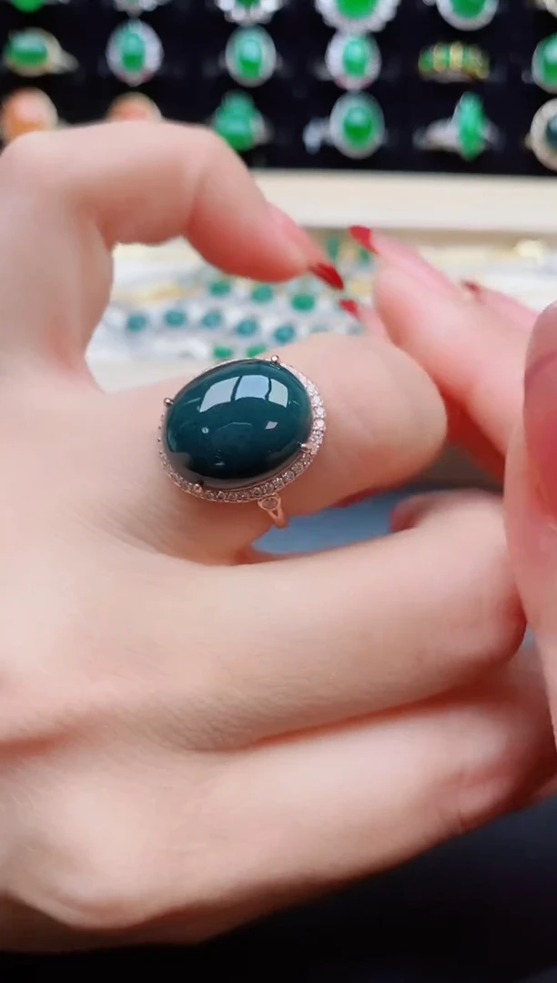 【闪购商品】翡翠戒指银S925镶嵌132131