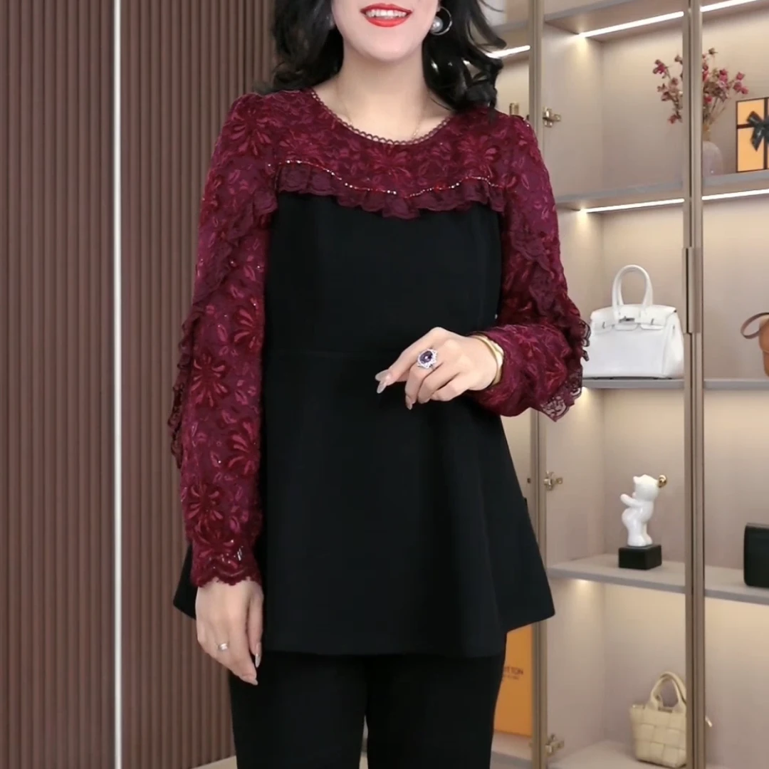 大码秋季新款简约洋气减龄衬衫宽松遮肉显瘦假两件上衣YC251236