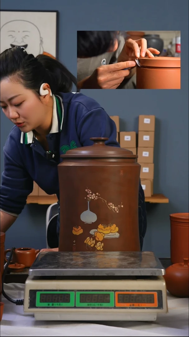 零**师建水紫陶全手工茶叶罐20饼大缸复烧