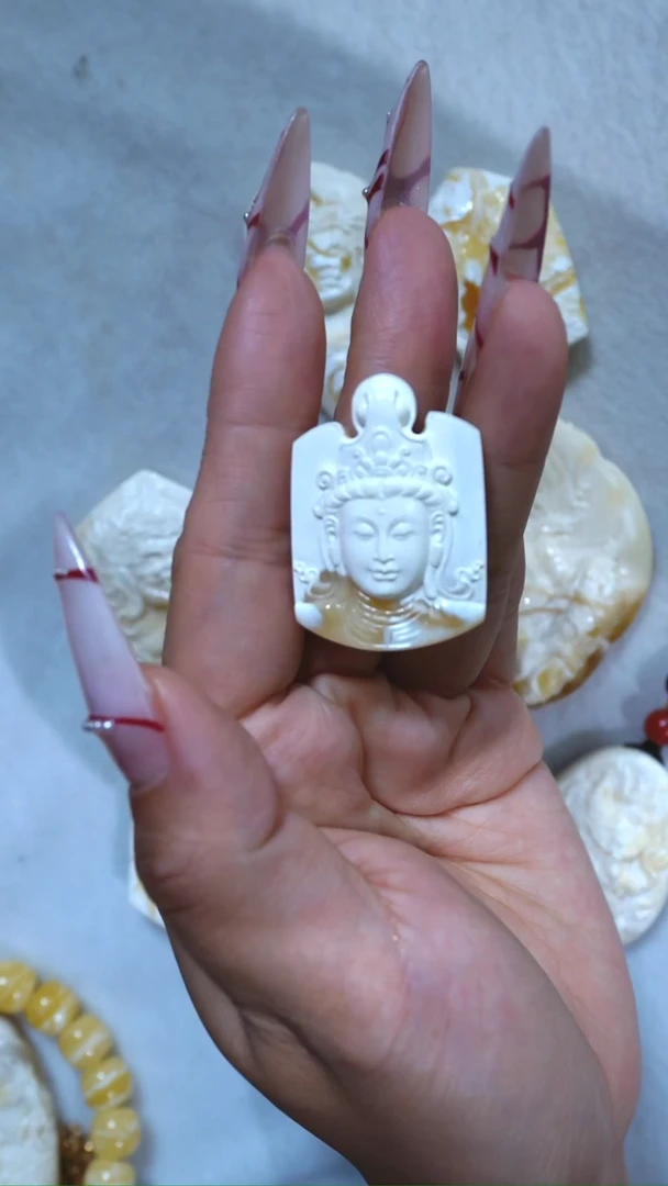 手链琥珀未镶嵌典藏级漆瓷白王华辉观音