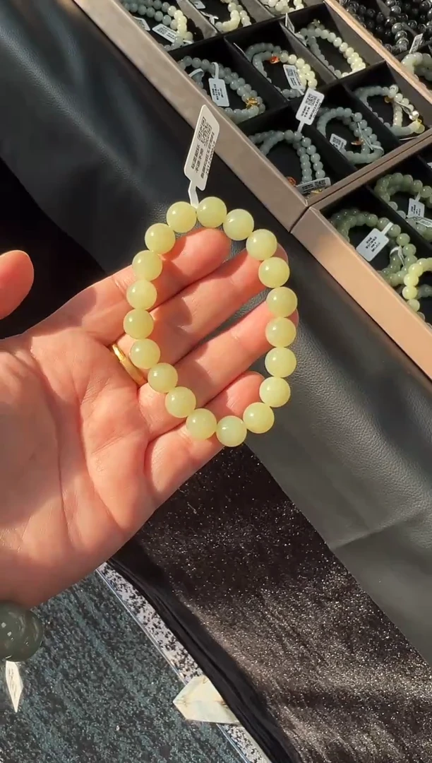 未镶嵌手串和田玉浅****行黄口手串卡10