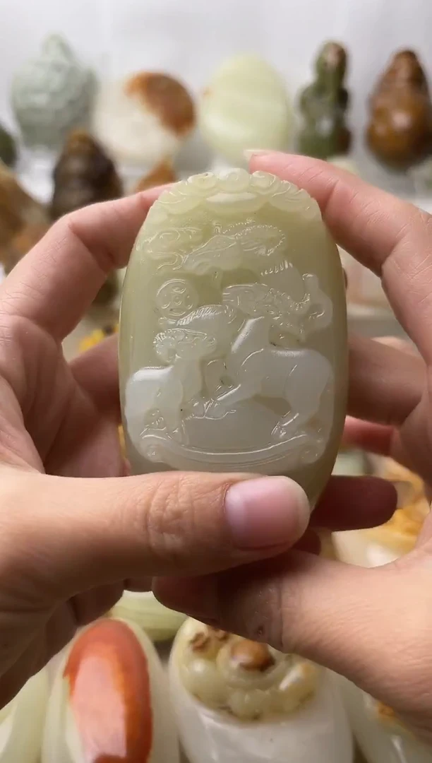 石材古青石棉纹正常不退换三羊开泰