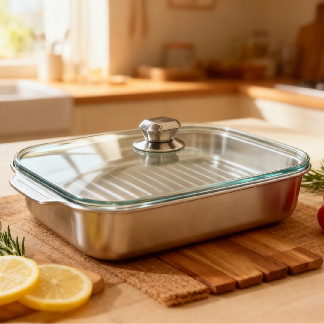 爆款烤鱼盘 304不锈钢食品级 带盖家用