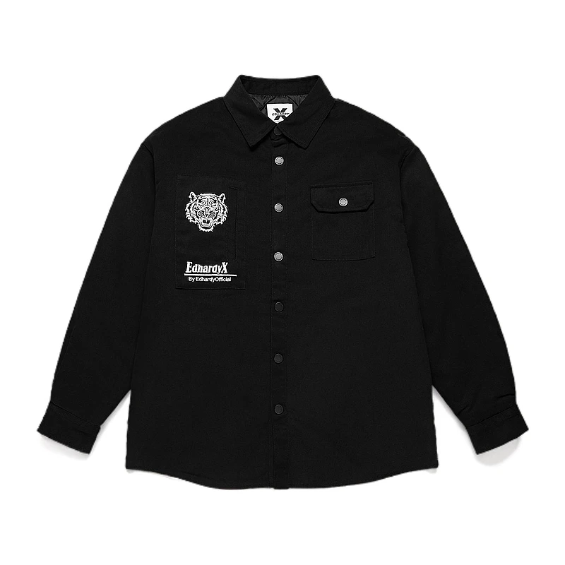 【倩姐推荐】EDHARDY X刺绣虎头休闲翻领衬衫棉外套X1B4VO220052