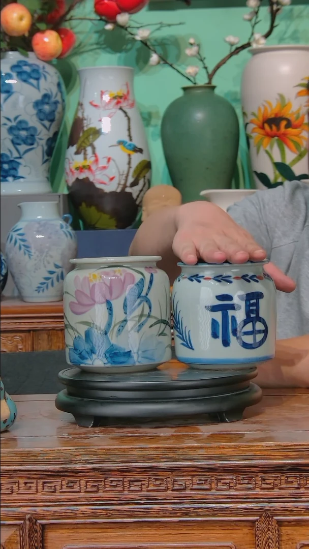 摆件景德镇源头工厂手工无孔水培花瓶