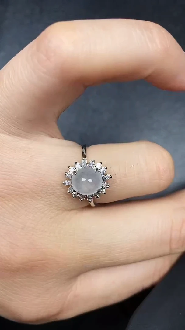 银S925镶嵌戒指翡翠2570