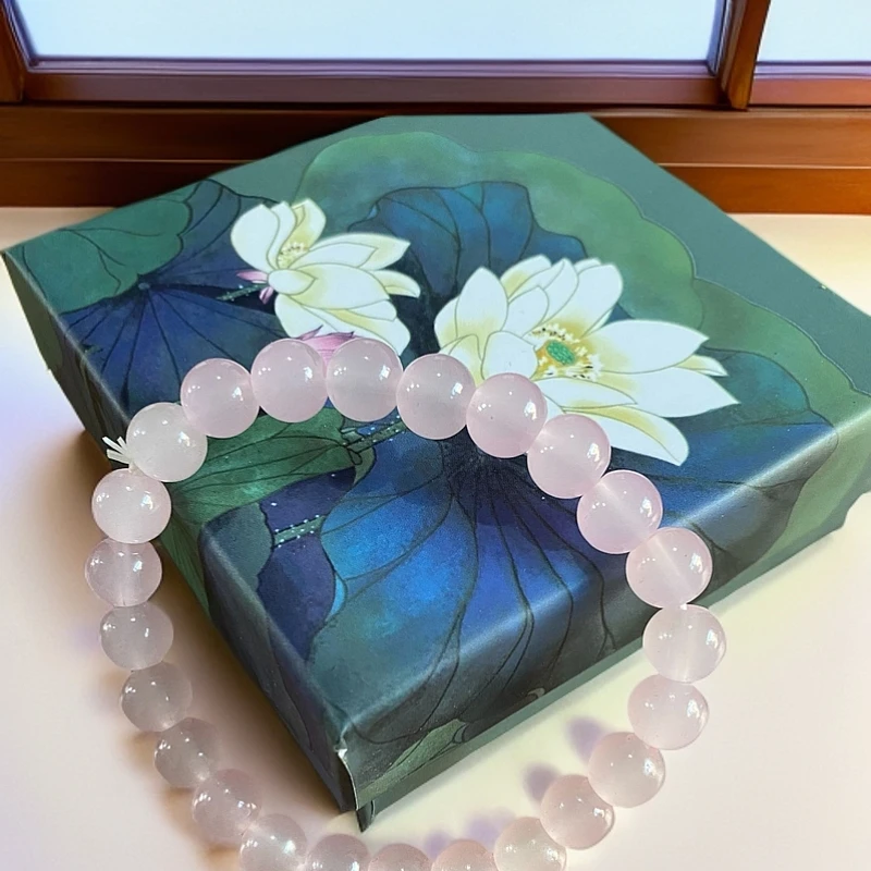 手链 温柔风桃粉色手链轻奢卡8mm