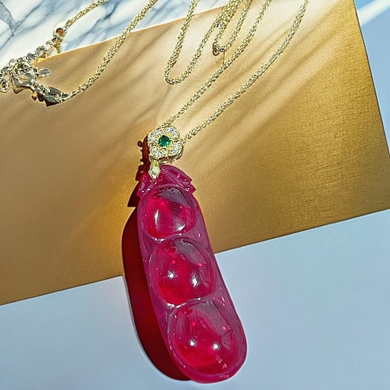 【米莱轻奢】精工豪华镶嵌钻饰红豆子吊坠