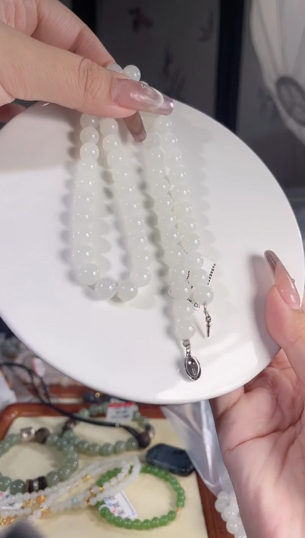 和田玉银S925镶嵌项链多样性发货其一孤品默认微瑕