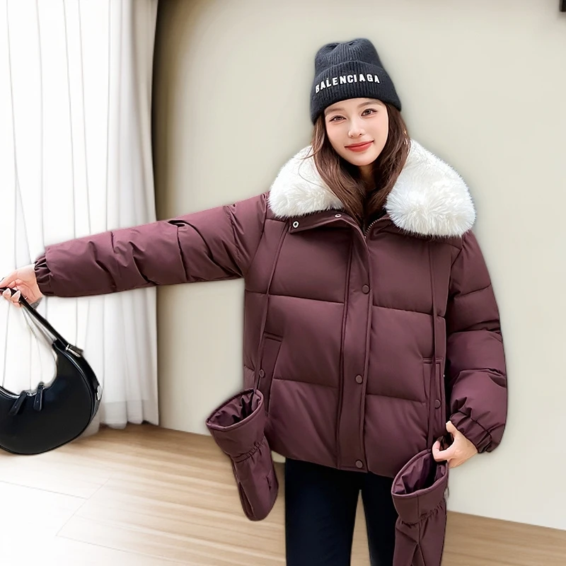 时尚棉服加厚面包服冬季2025新款防寒保暖棉衣小个子宽松棉袄女装