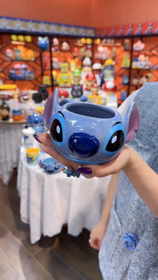 瓷片@@史迪仔异形陶瓷水杯