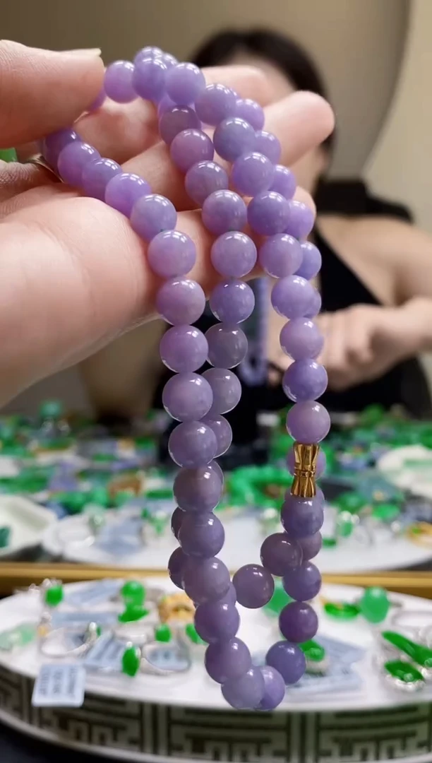 翡翠未镶嵌颈饰自**在珠链
