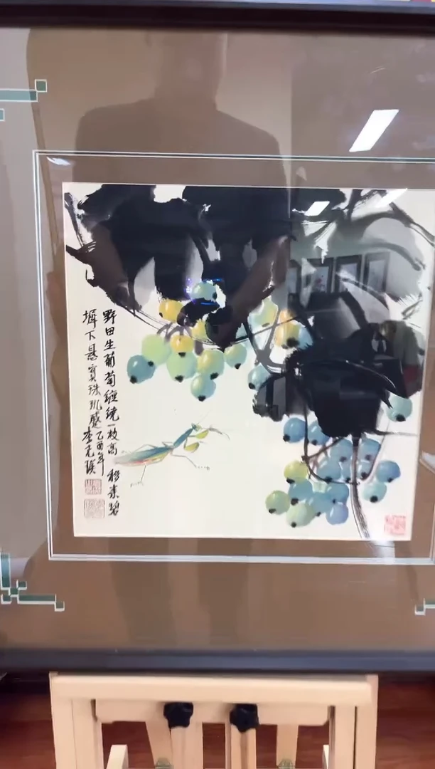 国画李克瑛-1平尺-花鸟-带框