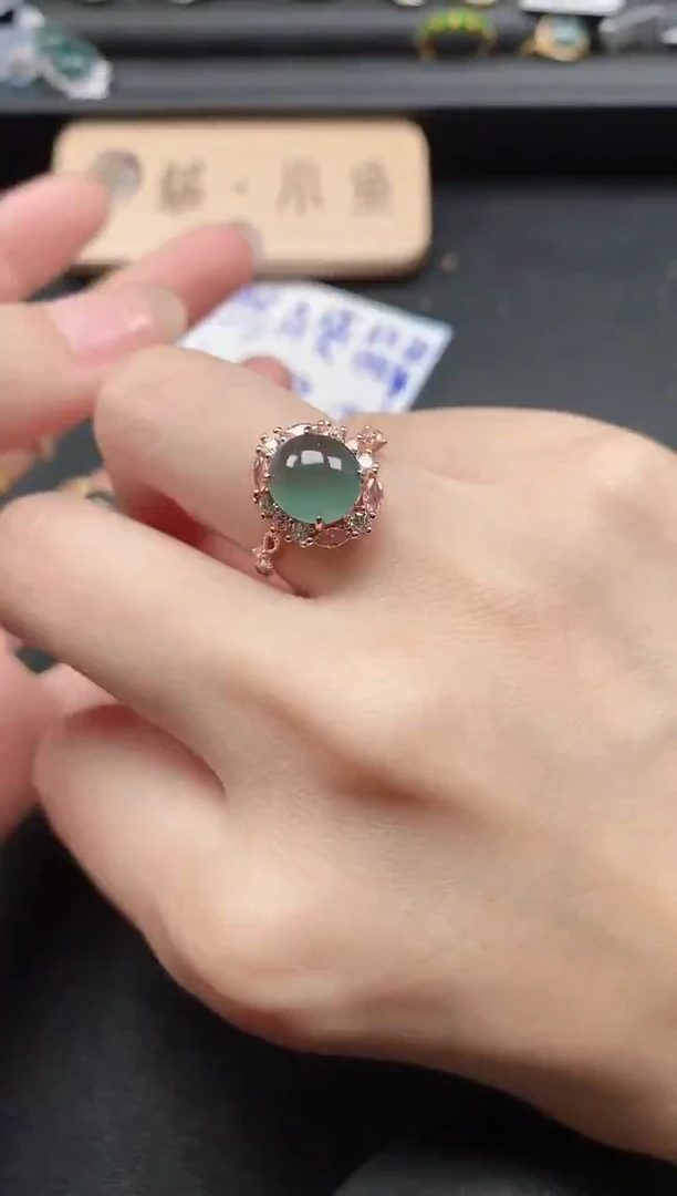 翡翠戒指银S925镶嵌51511