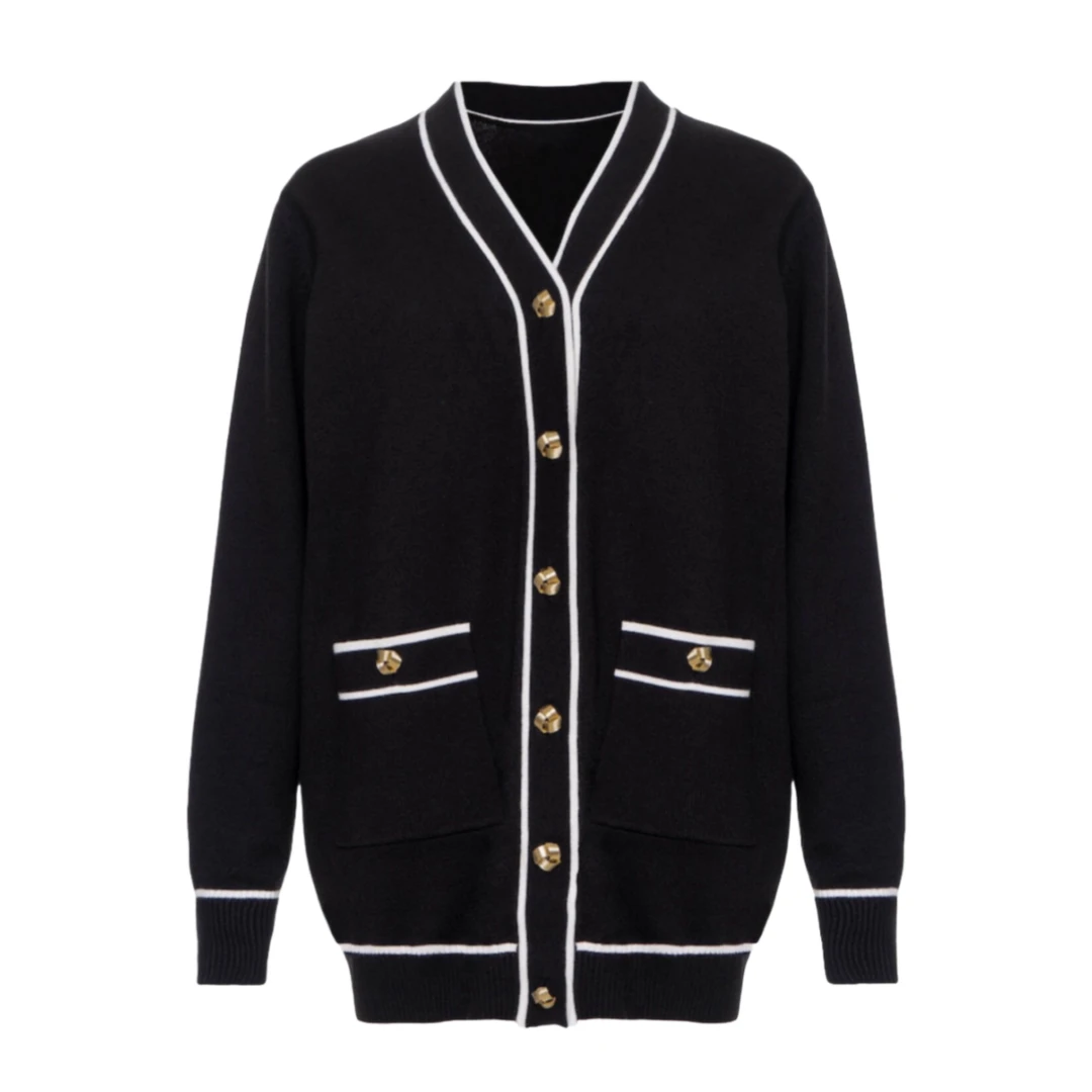 【YLANGENE】小香风有机棉圈圈纱撞色针织开衫KT0376YIKKE