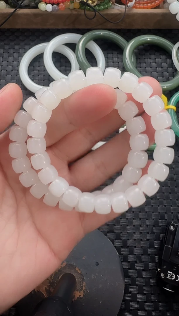 颈饰未镶嵌和田玉10*9直切手串（多样性发货拍一发一）