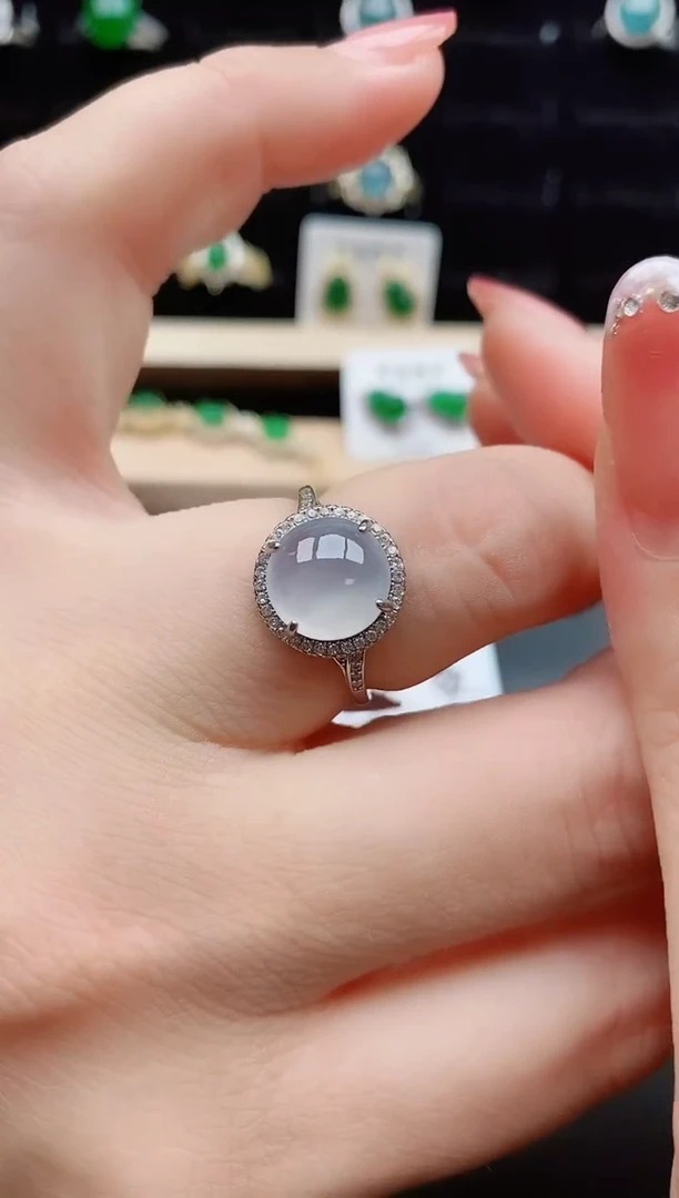 【闪购商品】翡翠戒指银S925镶嵌12121