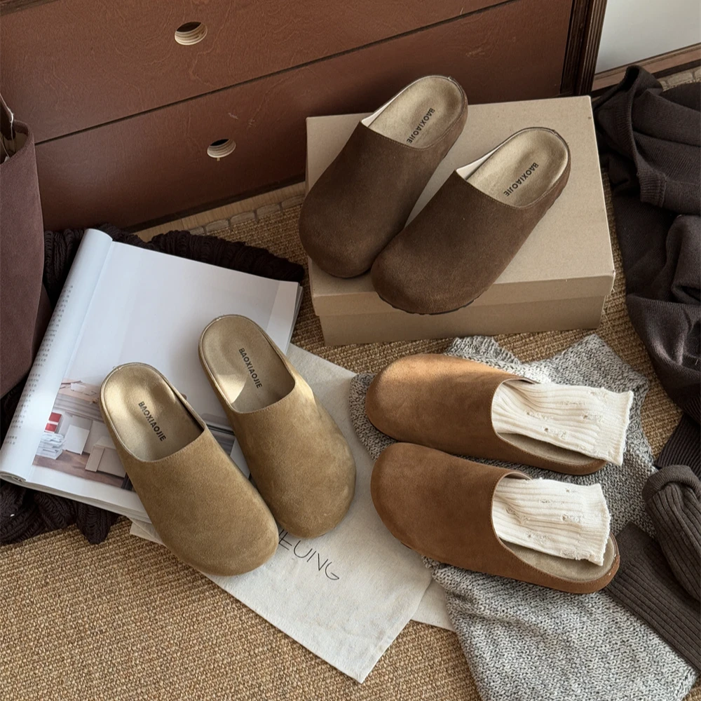 BAO/宝小姐2025秋季新款包头勃肯拖时装拖鞋百搭女软底女鞋058-1