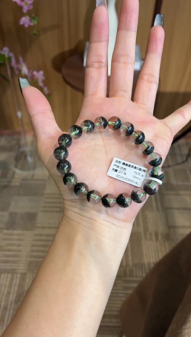 未镶嵌手串水晶绿幽灵手串10m+