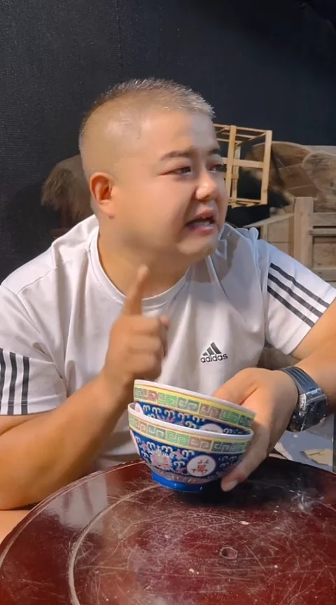 摆件景德镇陶瓷青花摆件8一对碗