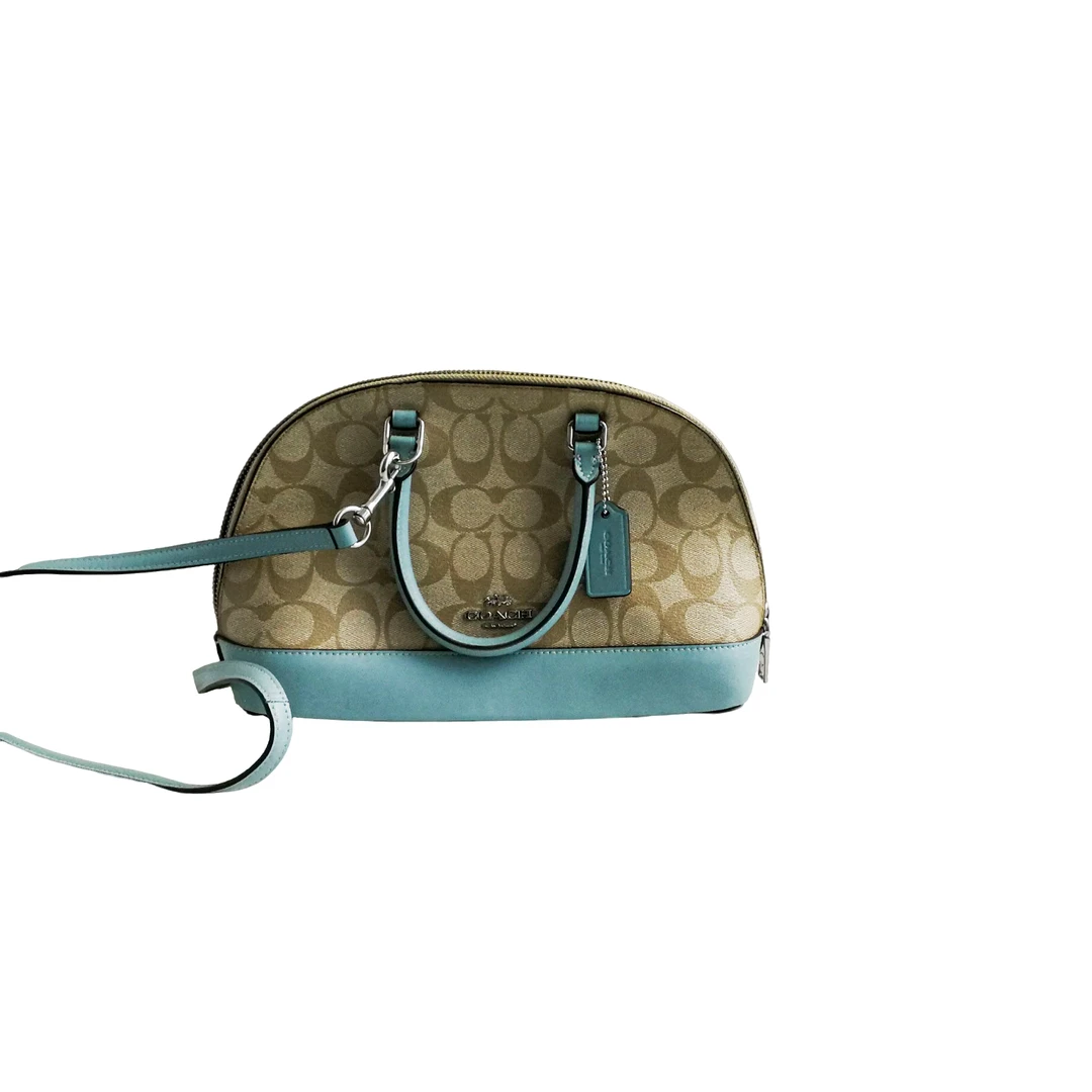 95新 COACH/蔻驰 coach 拼色贝壳包   021304